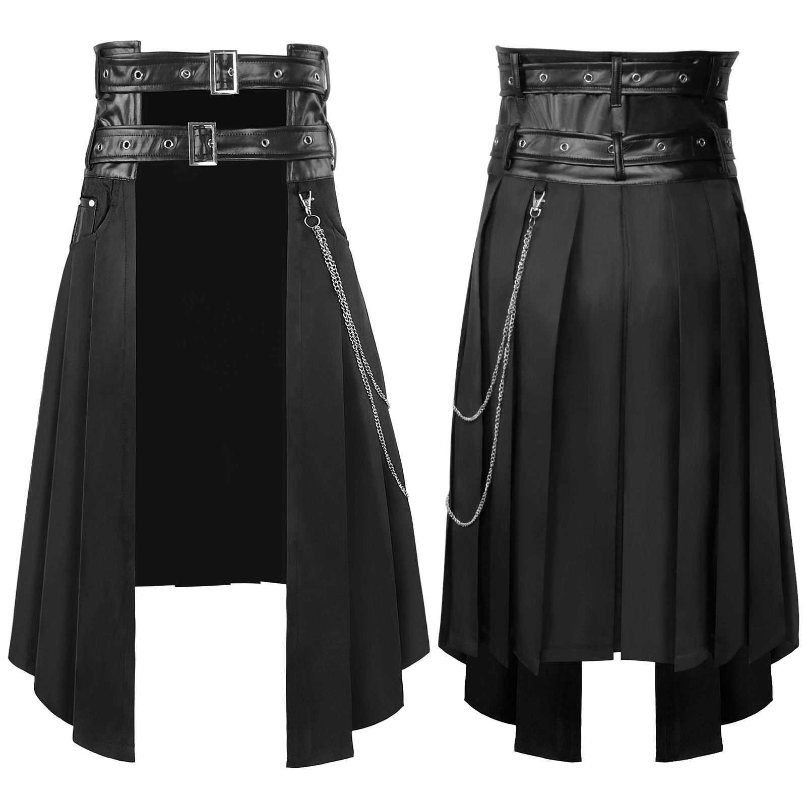 Gothic Dark Men's Skirt Pants  - Ethnic Wear 评论和价格