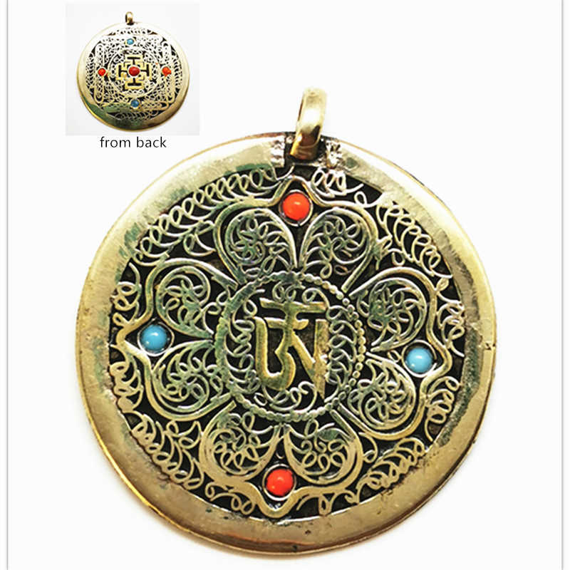 Tibetan OM Mantras Amulet Copp - Ethnic Fashion Com 评论和价格