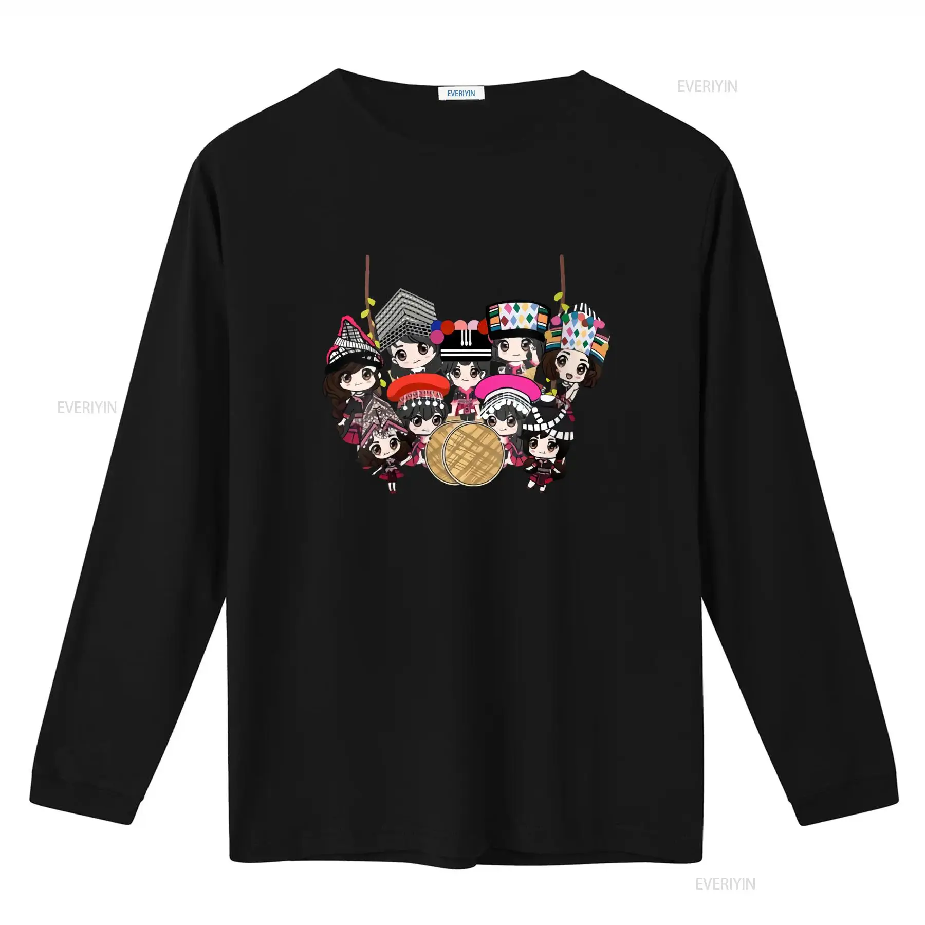 9 Hmong Girls Cartoon Print T  - Ethnic Wear Men'S Fashion 评论和价格