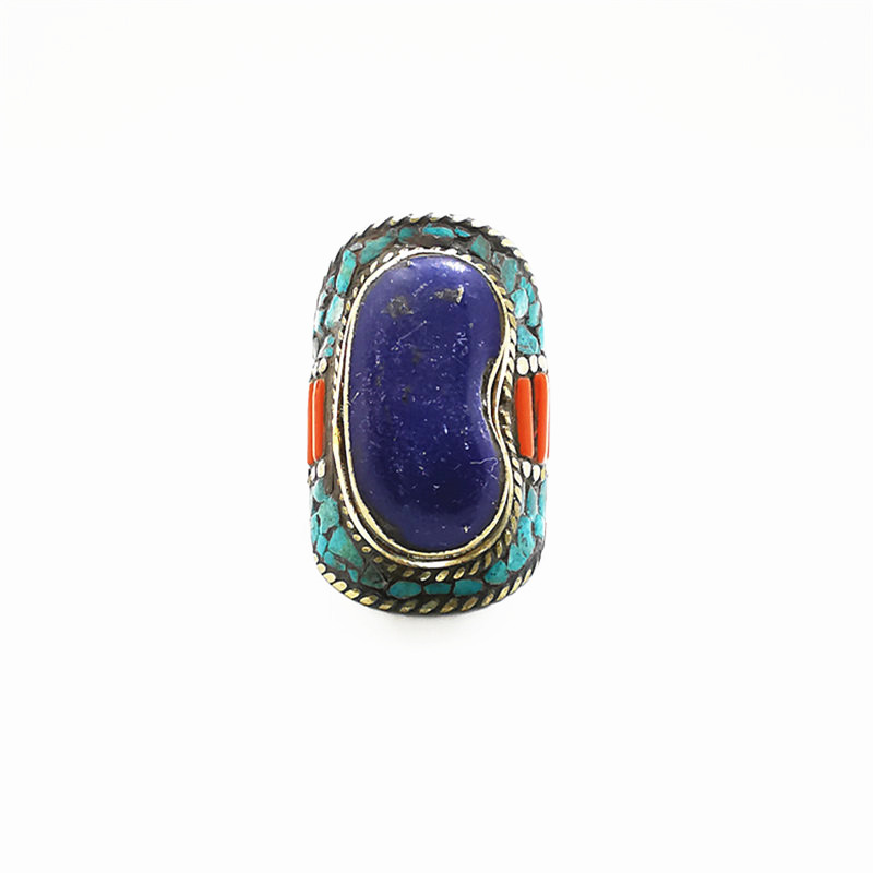Tibetan Big Rings for Man Whit - Ethnic Fashion Com 评论和价格