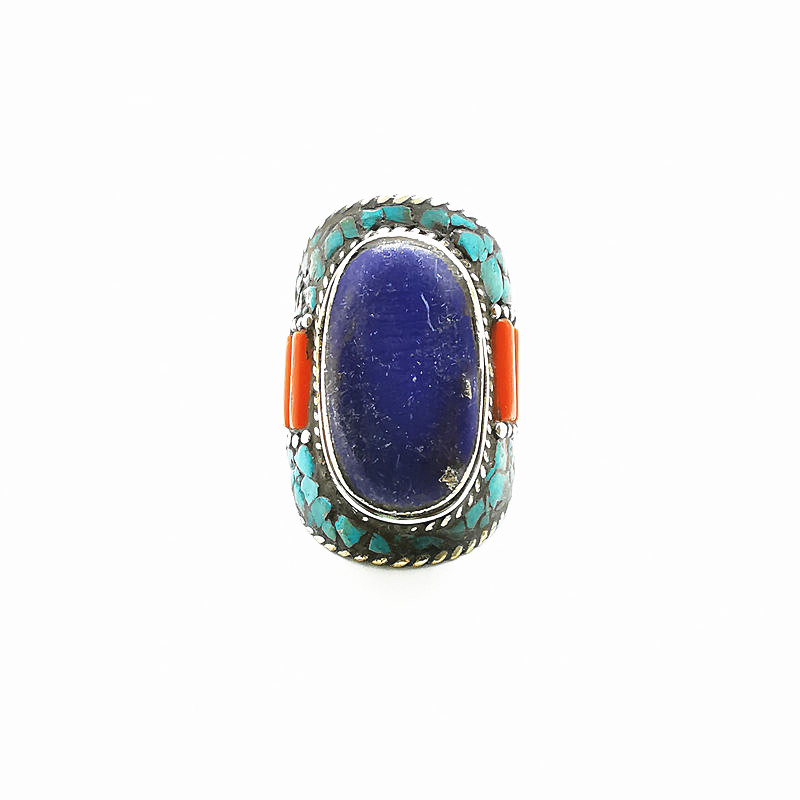 Tibetan Big Rings for Man Whit - Ethnic Fashion Com 评论和价格
