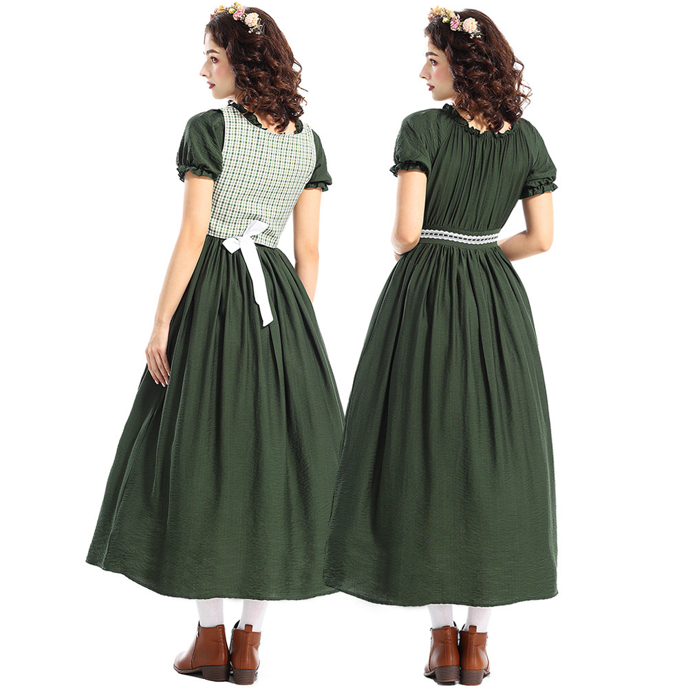 Halloween Pioneer Costume Gree - Ethnic Wear 评论和价格