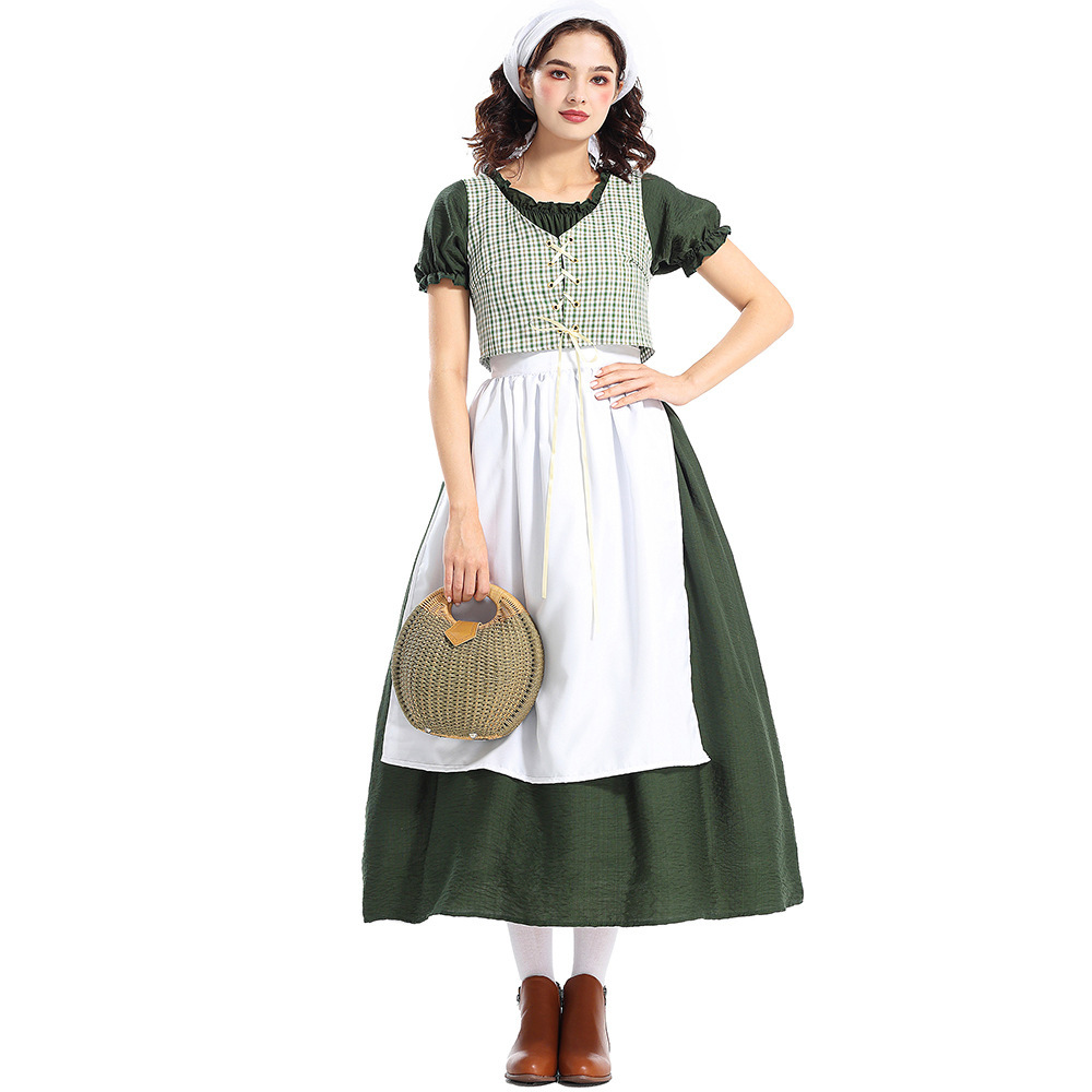 Halloween Pioneer Costume Gree - Ethnic Wear 评论和价格
