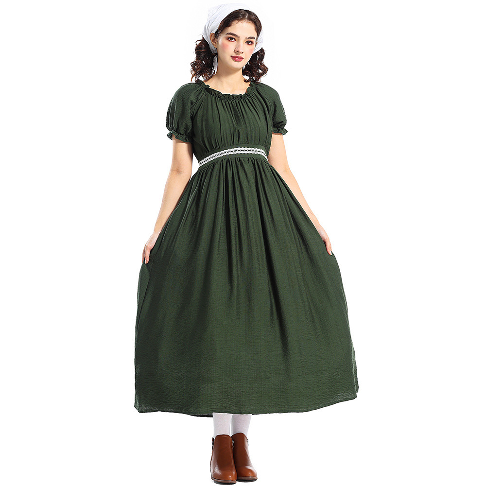 Halloween Pioneer Costume Gree - Ethnic Wear 评论和价格