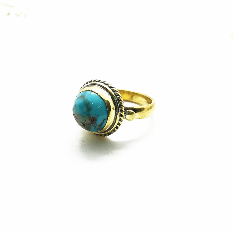 Natural Stone Rings Brass Inla - Ethnic Fashion Com 评论和价格