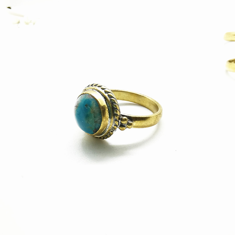 Natural Stone Rings Brass Inla - Ethnic Fashion Com 评论和价格