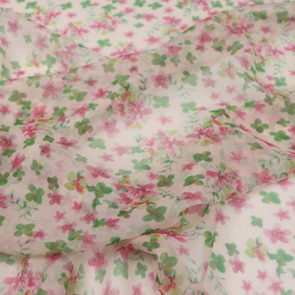 Small Pink Flower Design Digit - Saree Georgette Women 评论和价格