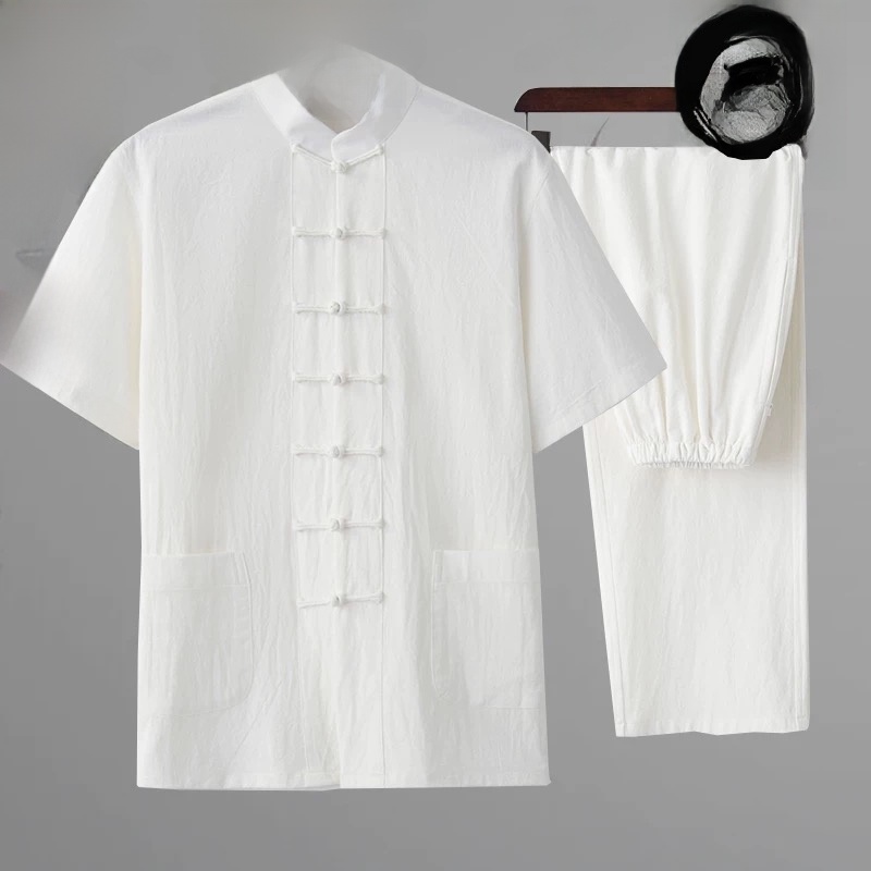 Summer Cotton Linen Youth Hanf - Ethnic Wear Men'S Fashion 评论和价格