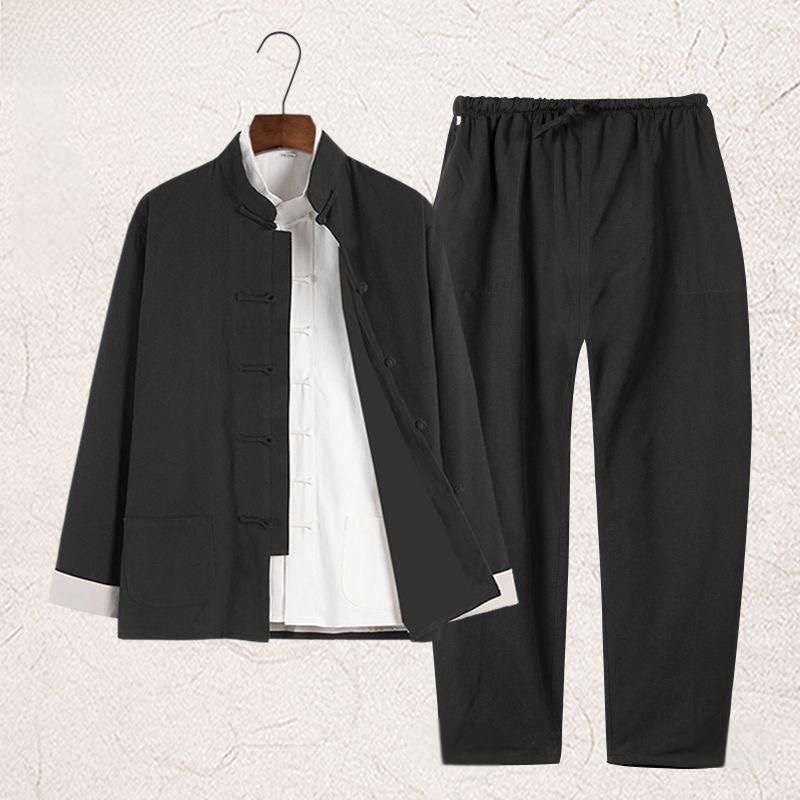 Summer Cotton Linen Youth Hanf - Ethnic Wear Men'S Fashion 评论和价格