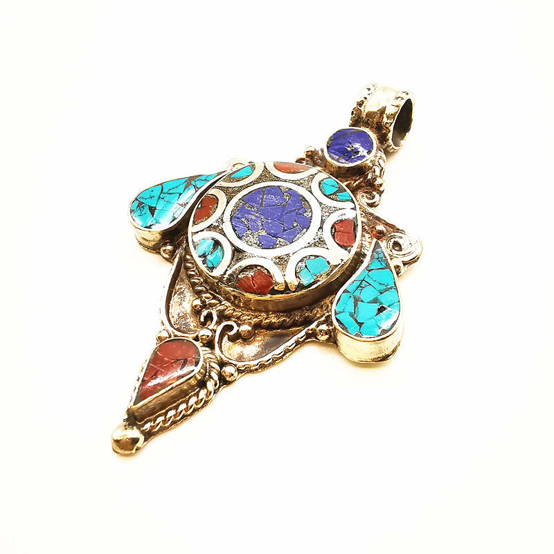Nepal Hand Vintage Big Pendant - Ethnic Fashion Com 评论和价格