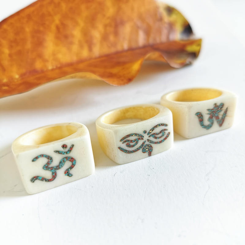 Tibetan Amulet Symbols Ring fo - Ethnic Fashion Com 评论和价格