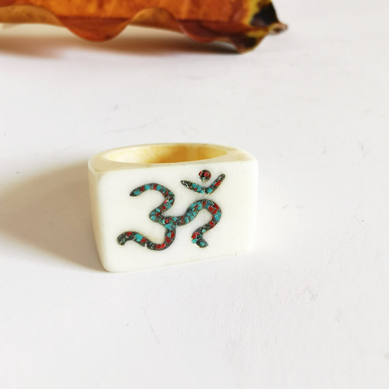 Tibetan Amulet Symbols Ring fo - Ethnic Fashion Com 评论和价格
