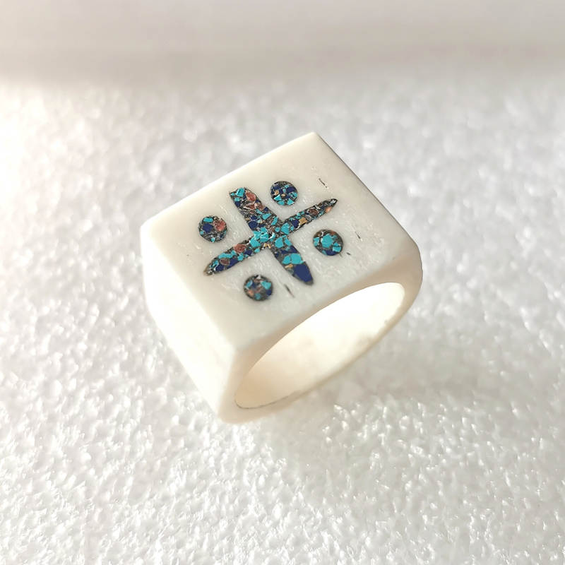 Tibetan Amulet Symbols Ring fo - Ethnic Fashion Com 评论和价格
