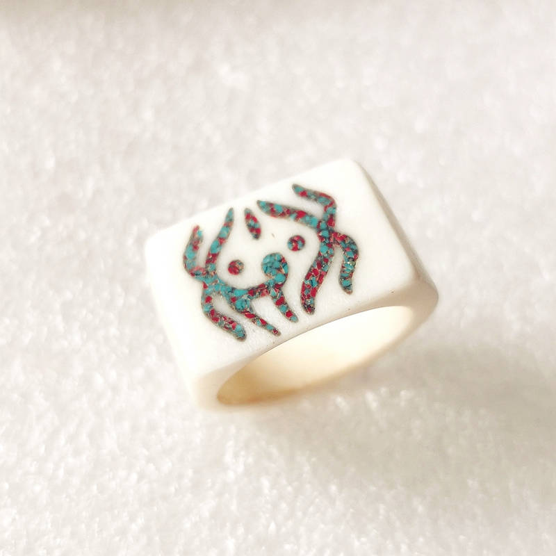 Tibetan Amulet Symbols Ring fo - Ethnic Fashion Com 评论和价格