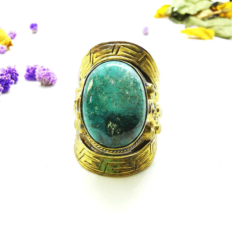 Tibetan Big Rings for Man Gold - Ethnic Fashion Com 评论和价格