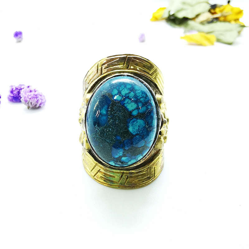 Tibetan Big Rings for Man Gold - Ethnic Fashion Com 评论和价格